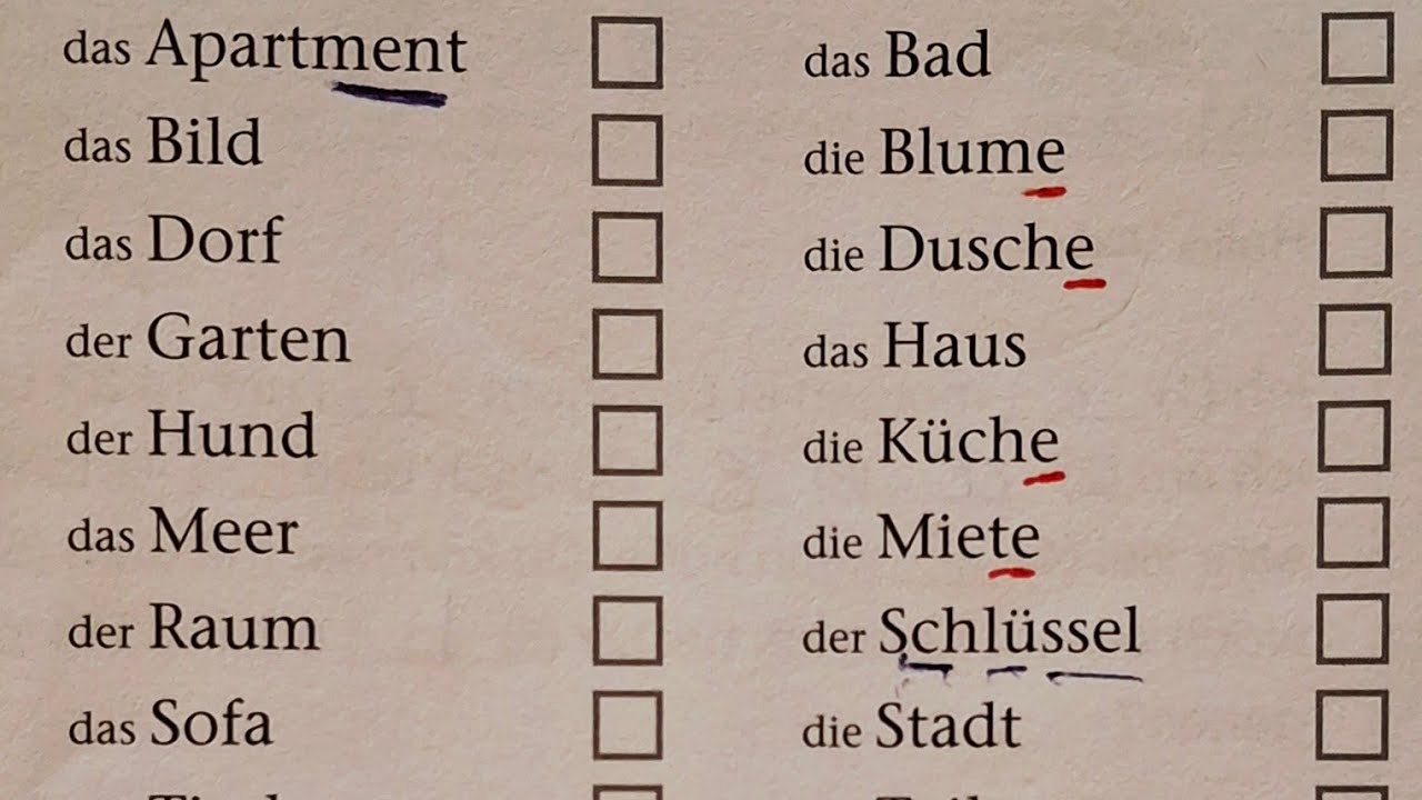 Practice-Thema Wohnen Goethe Niveau A1 GERMAN PRACTICE WITH ME LIVE STREAM @ONLINEGERMANA1WITHME2804