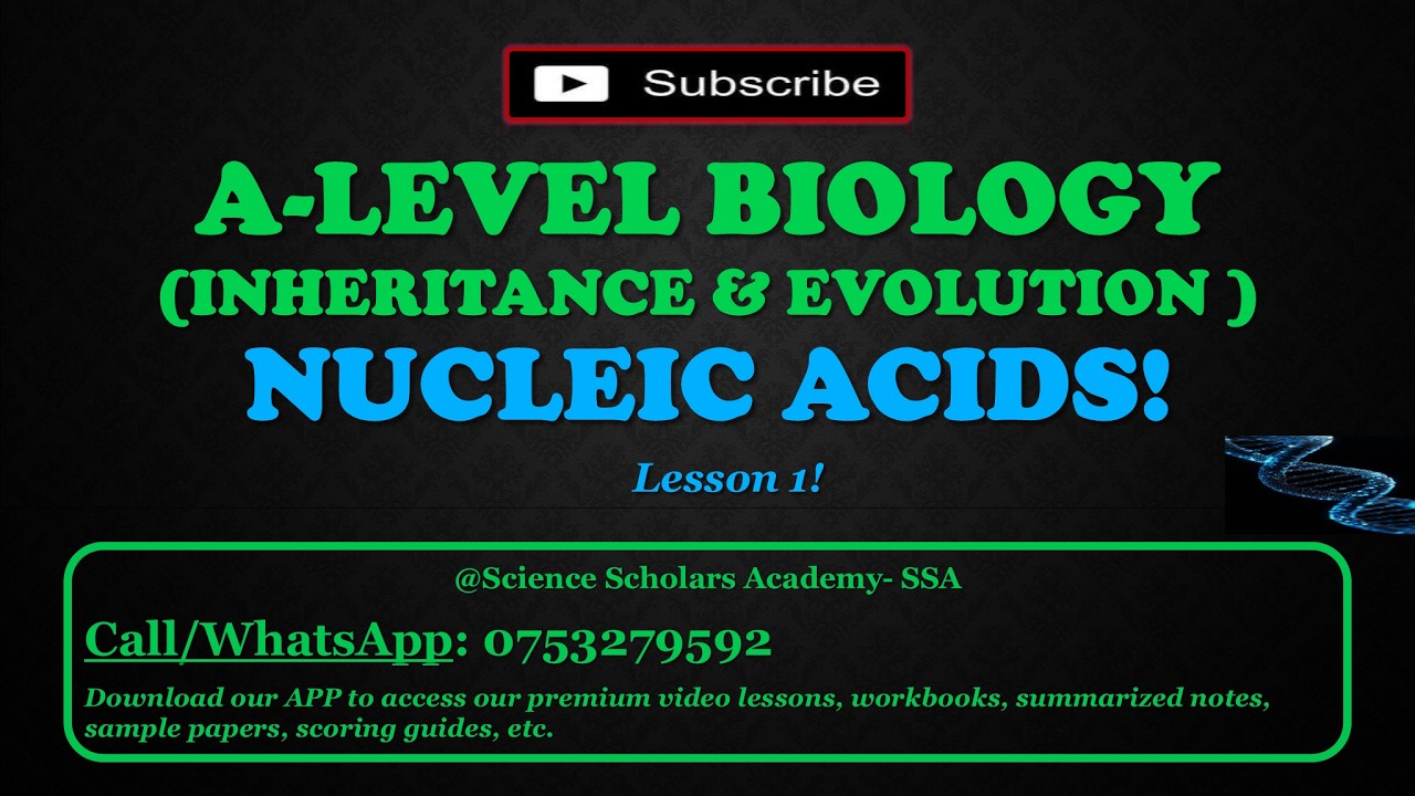 INHERITANCE LESSON 1: NUCLEIC ACIDS PART I🧬