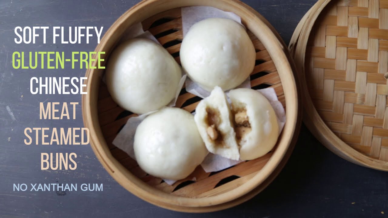 Soft Fluffy Gluten-Free Meat Steamed Buns / Baozi (No Xanthan Gum)