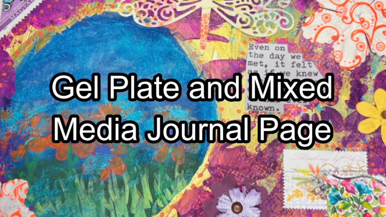 Gel Plate Landscape & Mixed Media Journal Page