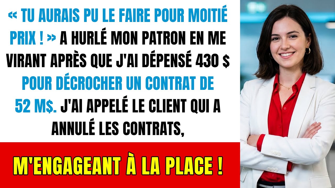 Il me vire pour un dîner à 430$... et perd un contrat de 52 Millions !
