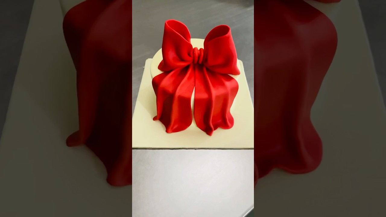 how to make a large easy fondant bow tutorial let&rsquo;s make 😍#artist  #shorts #fondant #trending