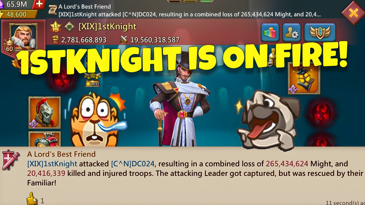Lords Mobile - 1stKnight IS ON FIRE! Wrecking Insane Comps in K1014! BIG traps getting destroyed!