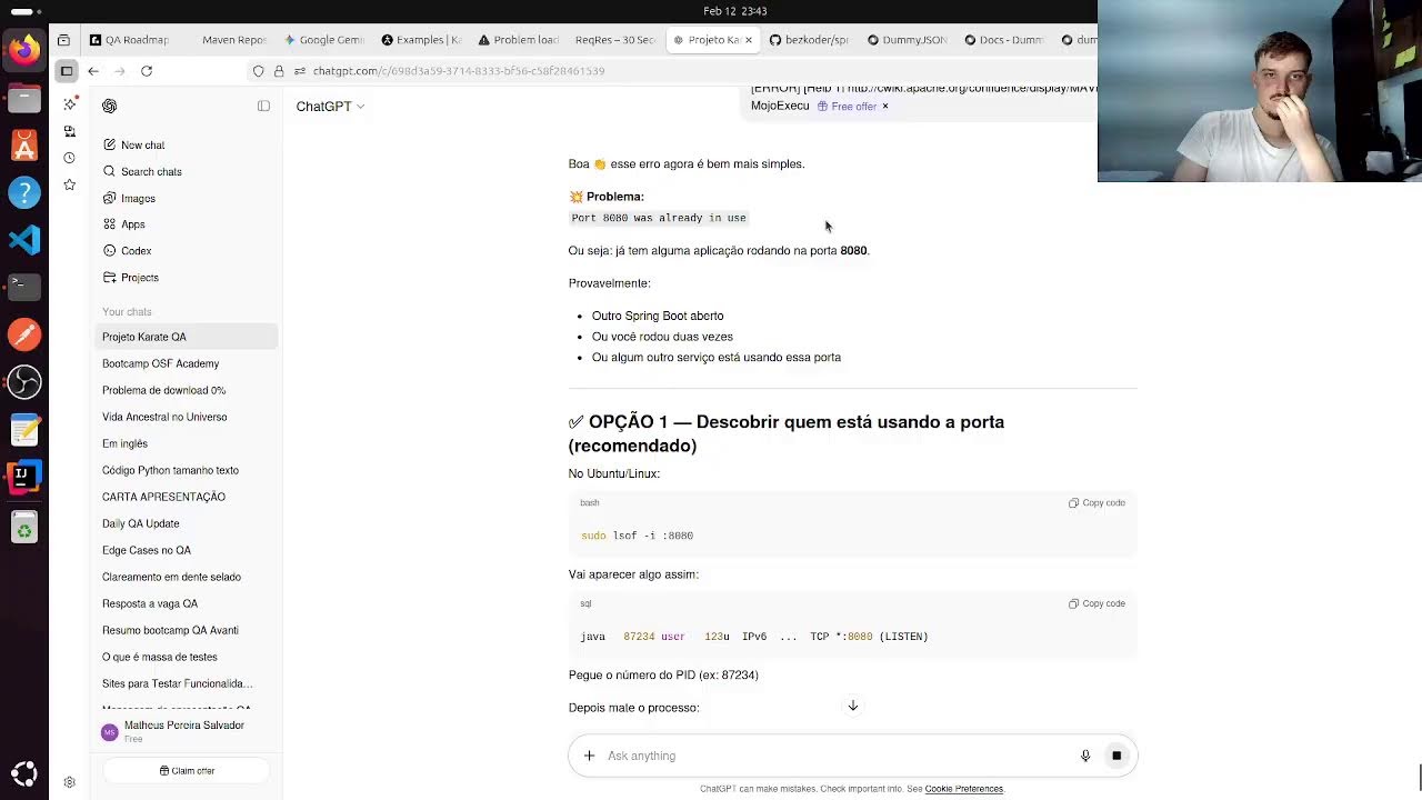 Dia 26 até o estágio em QA