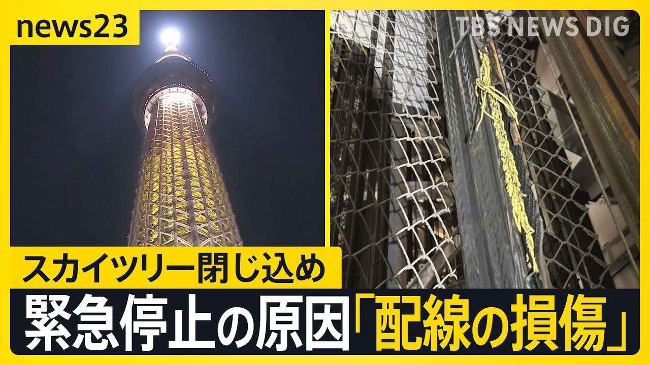 スカイツリーのエレベーター“閉じ込め”原因は「内部配線の損傷」 安全確認し26日からは営業再開【news23】｜TBS NEWS DIG