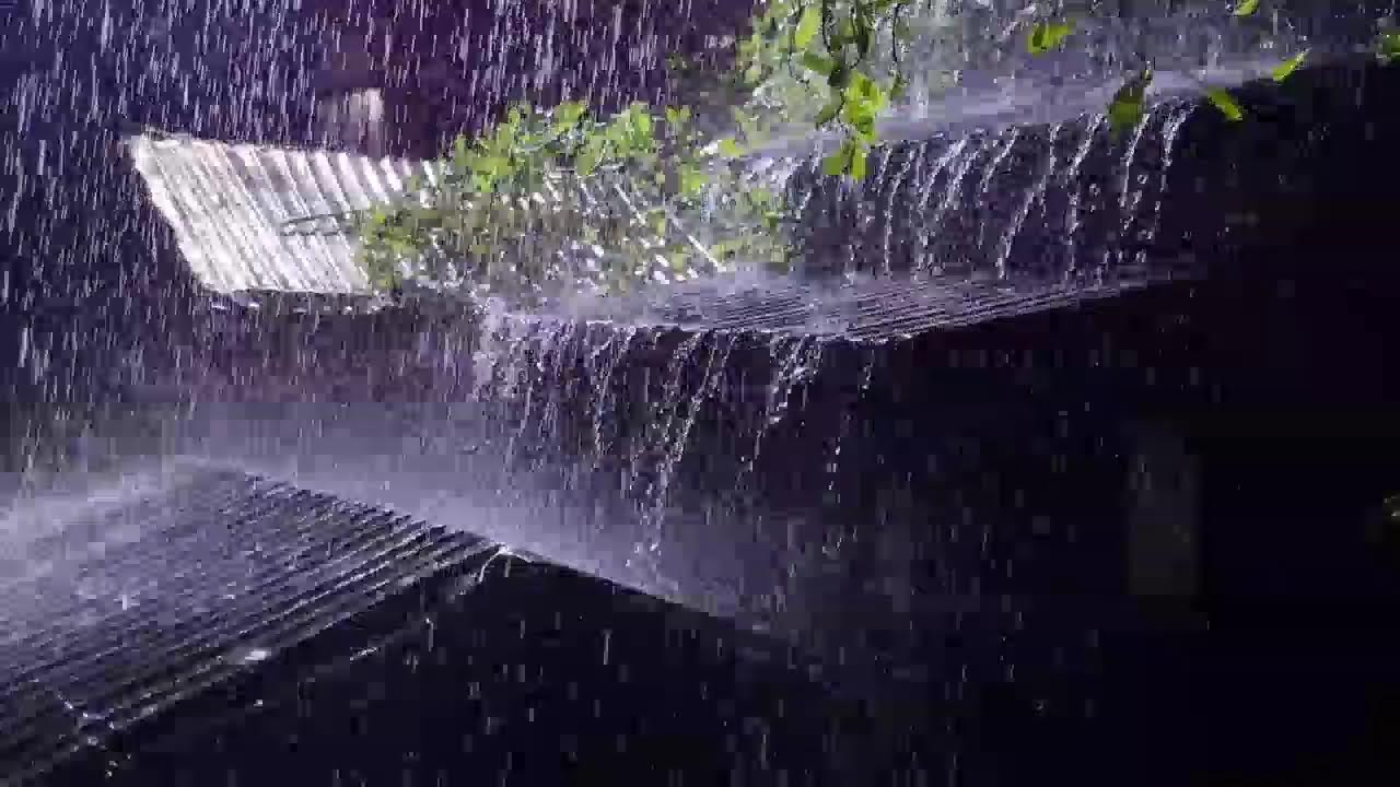 Fall Asleep Instantly 🌧️ Heavy Rain on Tin Roof with Deep Thunder