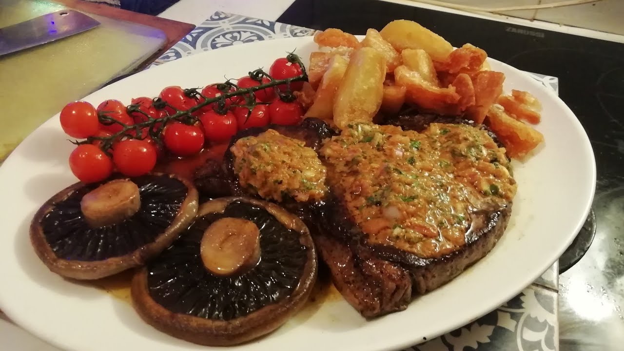 Cafe' De Paris Sauce With Rump Steak & Sides 🙃😋😘🍻🍻🍻👍✨