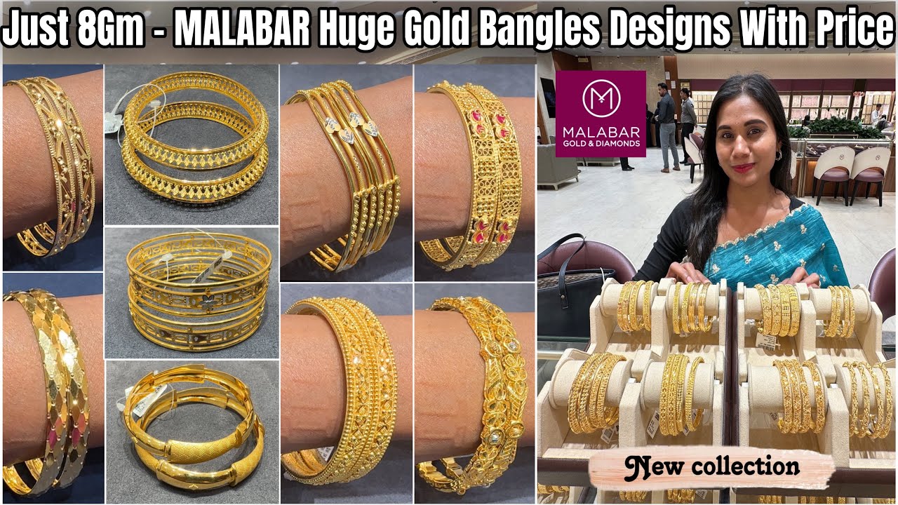 Just 4.9%VA & 8Gm😳🔥Malabar Gold Bangles| Lightweight Gold Bangles| Gold Bangles Desigs With Price|
