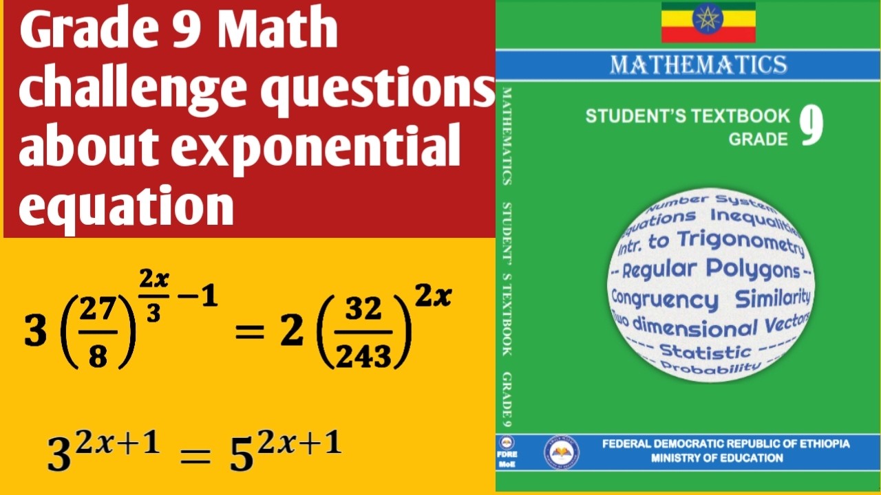 Grade 9 exponential equation example