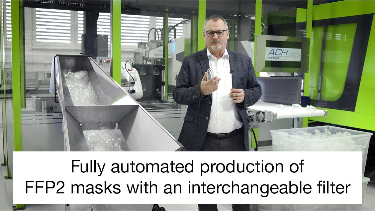 Fully automated production of FFP2 masks with interchangeable filters