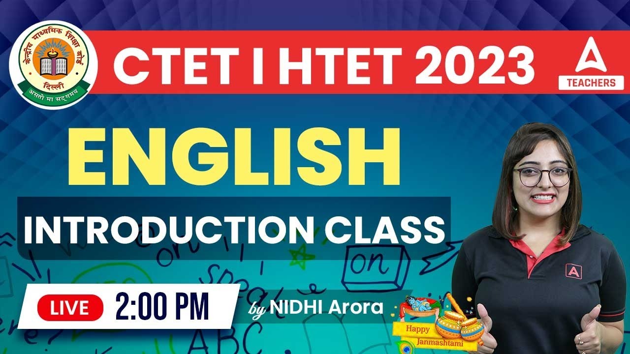 CTET/HTET English Classes #1 | HTET English By Nidhi Arora | Introduction