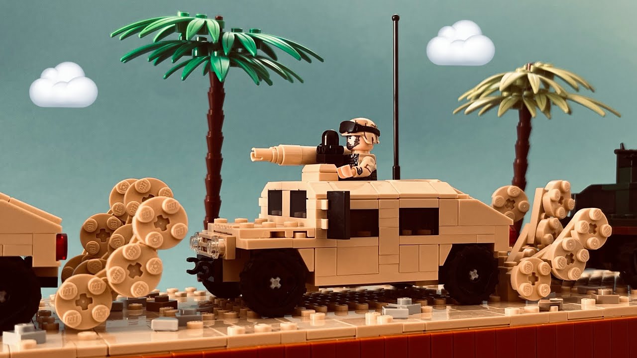 Колонна LEGO Humvee через Ирак