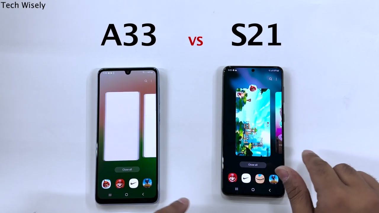 SAMSUNG A33 vs S21 - Speed Test