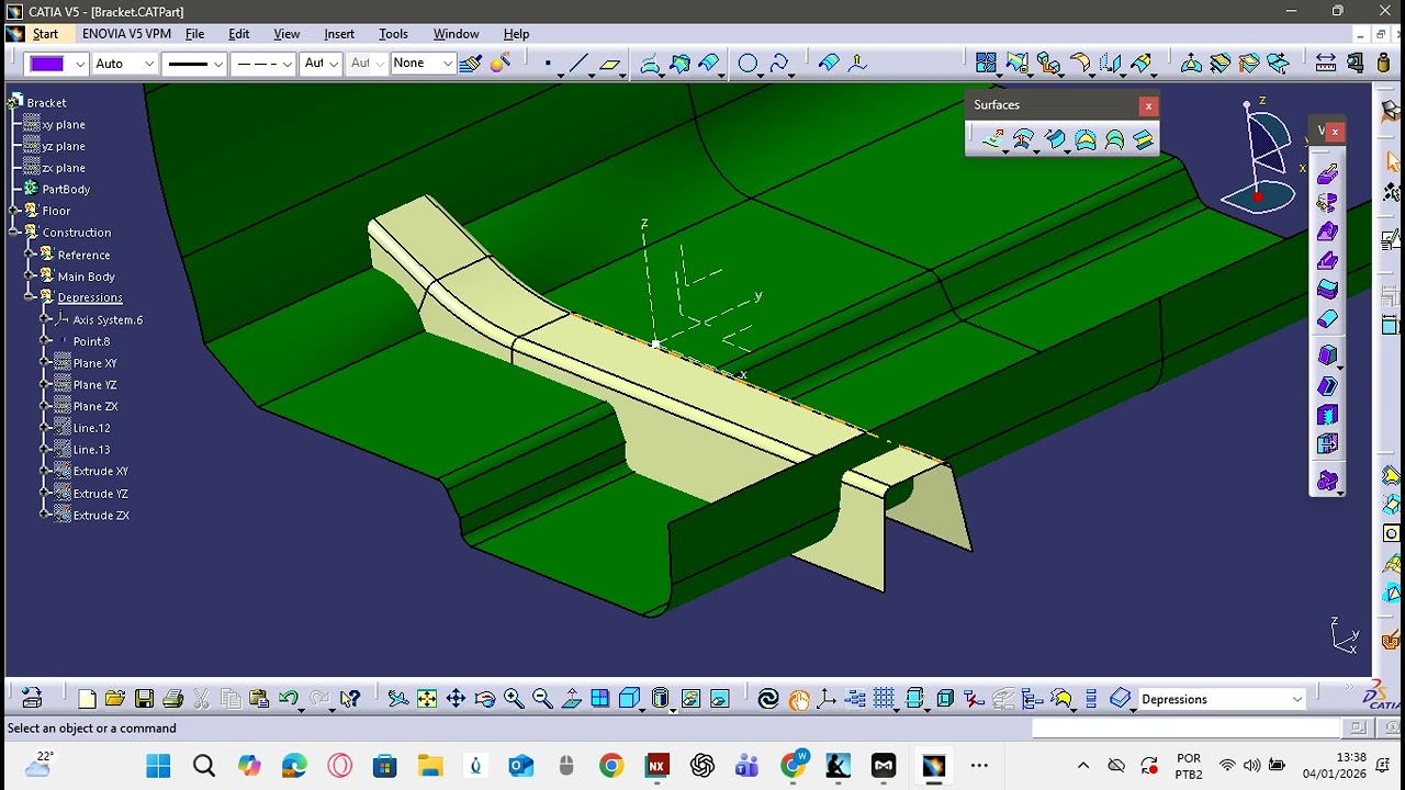 CATIA V5 BIW Design Bracket part 1-2