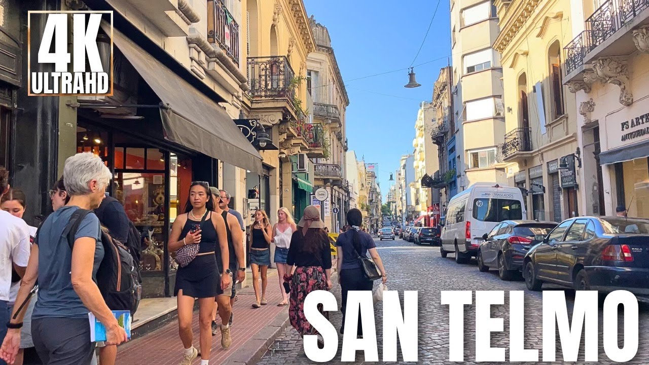 [4K] Buenos Aires Walk | San Telmo Streets in Spring 🇦🇷