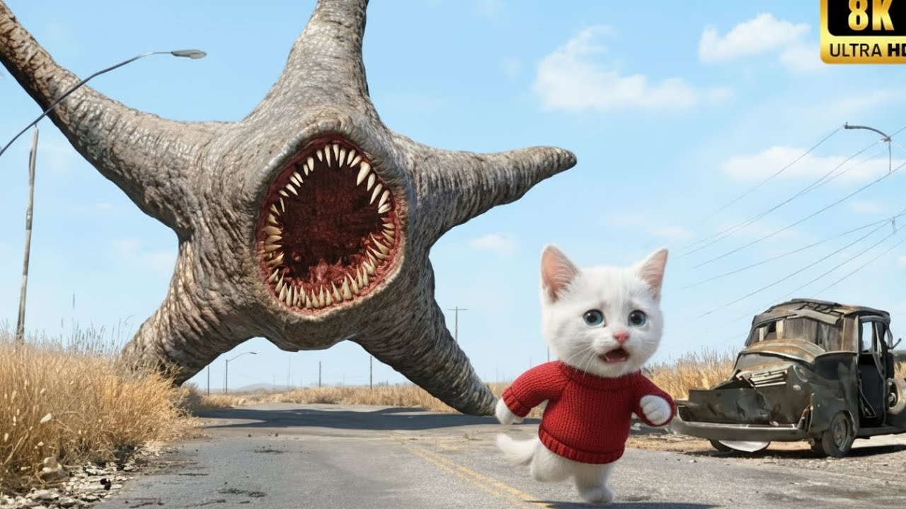 A starfish wandered into the stomach of a cute kitten - and it ate everything it saw #aicat#catstory