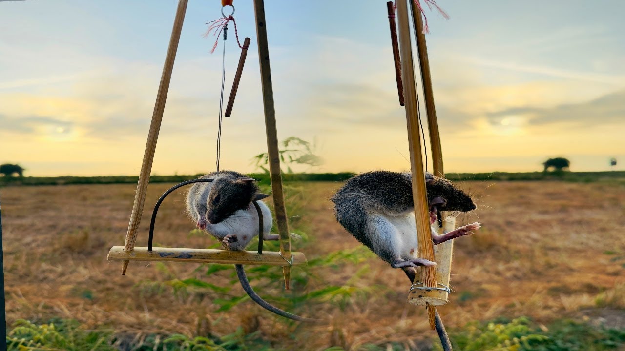Primitive: Amazing special bamboo trap for wild rats