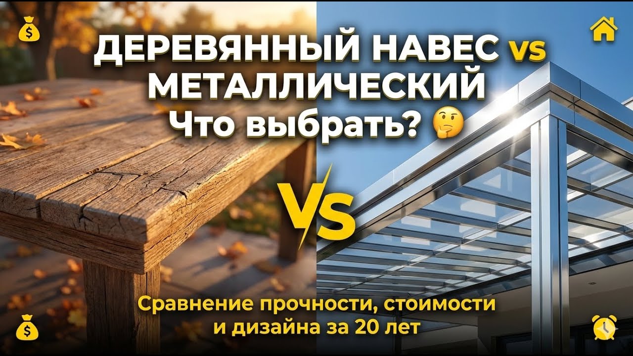 Гаражный навес: ДЕРЕВО или МЕТАЛЛ? Полная смета, сравнение и скрытые затраты.