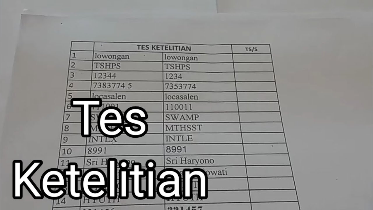 Psikotes Tes Ketelitian Tips Dan Cara Kerjanya
