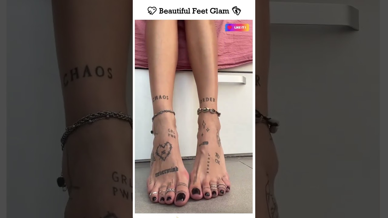💖 Beautiful Feet Glam ✨ Tattoos, Colors & Confidence in Every Step 👣 #chictoes #glamlooks #glamheels