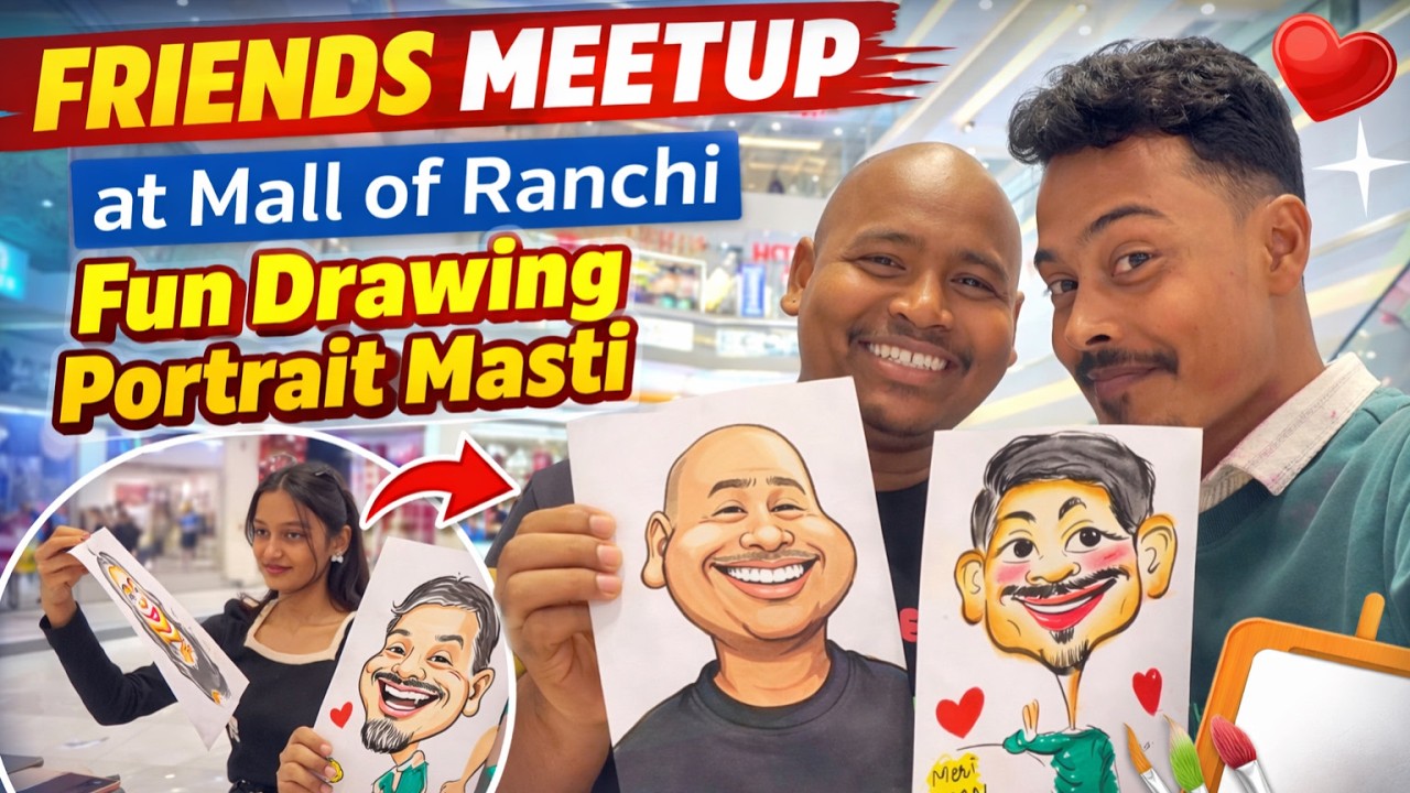 Meet up | Live Caricature in Mall of Ranchi | #liveart #funnyart | Fun Drawing masti 