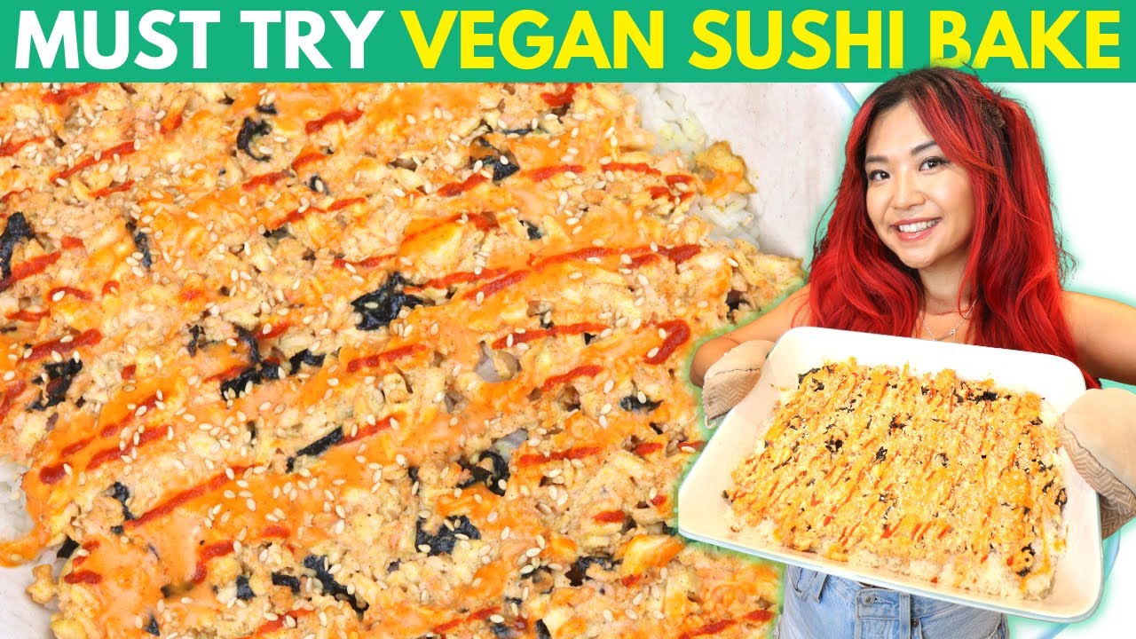 TikTok Viral SUSHI BAKE but VEGAN & Fish-Free ❤️ MUST TRY RECIPE!