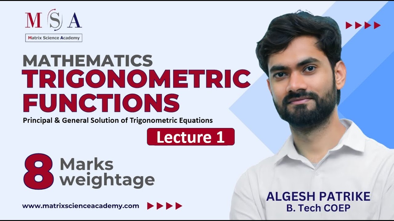 PRINCIPAL & GENERAL SOLUTION OF TRIGONOMETRIC EQUATIONS l LECTURE 1 l ALGESH SIR
