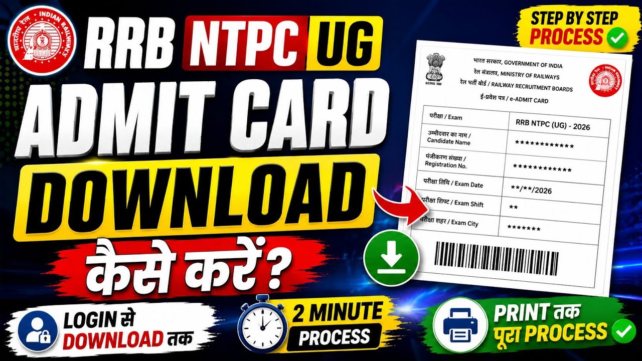 RRB NTPC UG Admit Card Download Kaise Kare? | Step By Step Process 2026 | Hall Ticket Download
