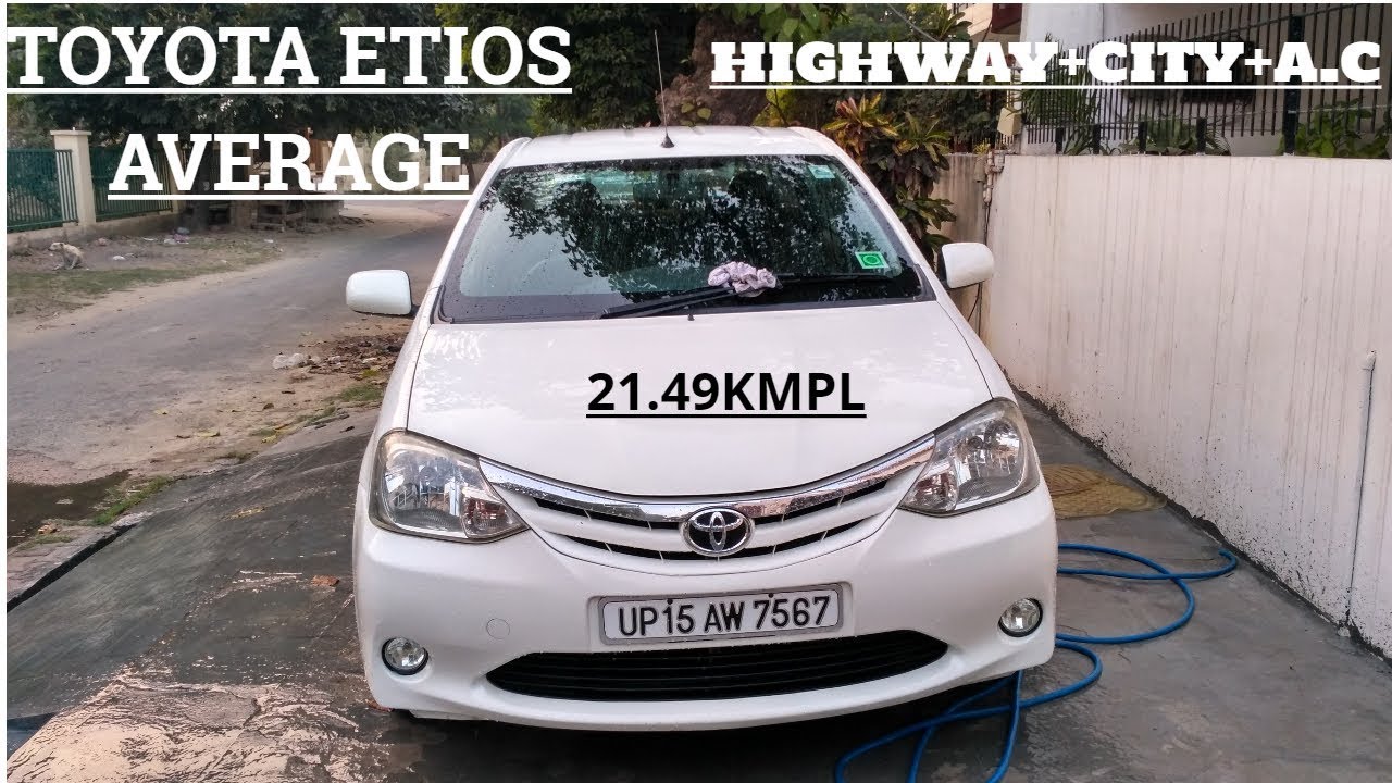 Toyota Etios Average in HIGHWAY+CITY+A.C.
