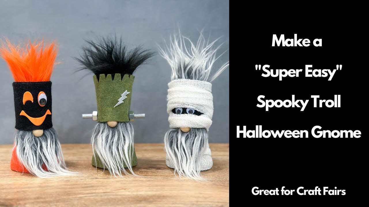 Mini Troll Halloween Gnomes/Small Gnomes/Craft Fair Ideas 2023/No Sew
