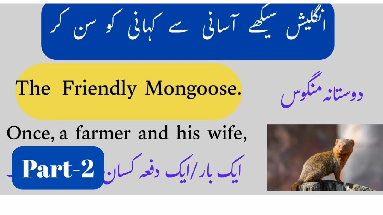 || The Friendly Mongoose || English Story With Urdu Translation  | इंग्लिश  केसे  सीखे पढे.