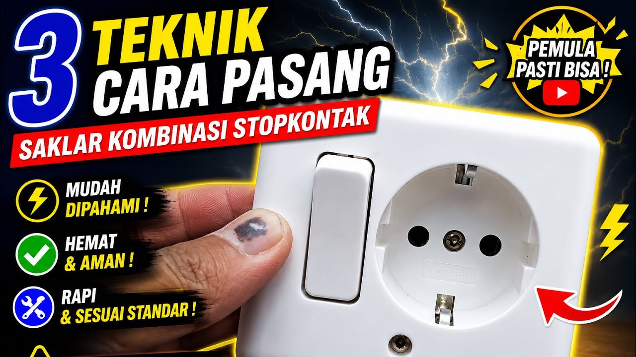 3 TEKNIK CARA MEMASANG SAKLAR KOMBINASI STOP KONTAK