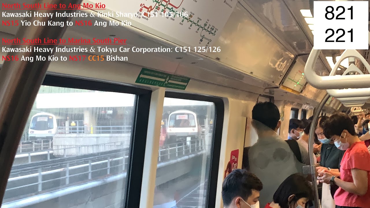 ⁴ᴷ [KHI replacement] SMRT Trains, NSL Train Ride [YCK → Bishan] - Kawasaki C151 105/106 → 125/126