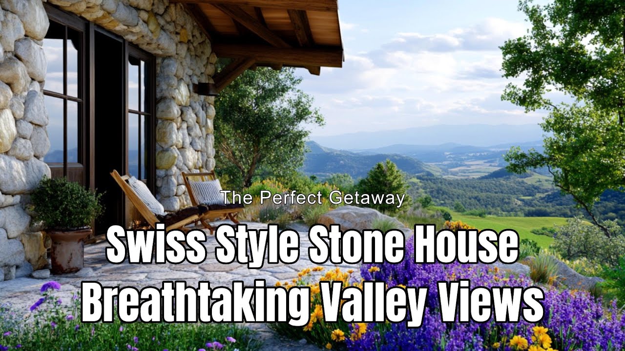 The Perfect Getaway: A Swiss Style Stone House Perched on a Hill with Breathtaking Valley Views