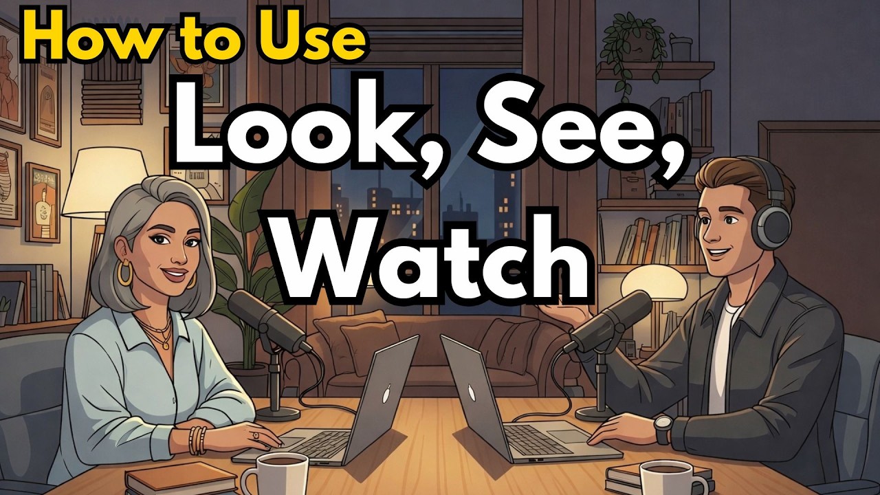 How to Use “LOOK, SEE and WATCH ” in English | English Conversation Practice