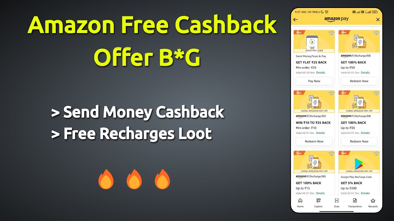 🔥#Amazon Huge Diwali Loot Offer | Earn Unlimited times #Cashback on send money | By Offerswall