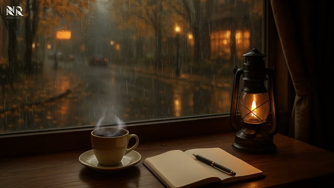 You Are in a Rainy Café by the Window | Autumn Lofi Ambience for Writing, Studying & Working