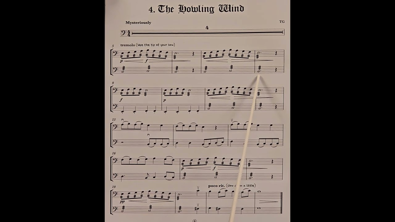 4 The Howling Wind, bottom voice, piano accompaniment at rehearsal speed