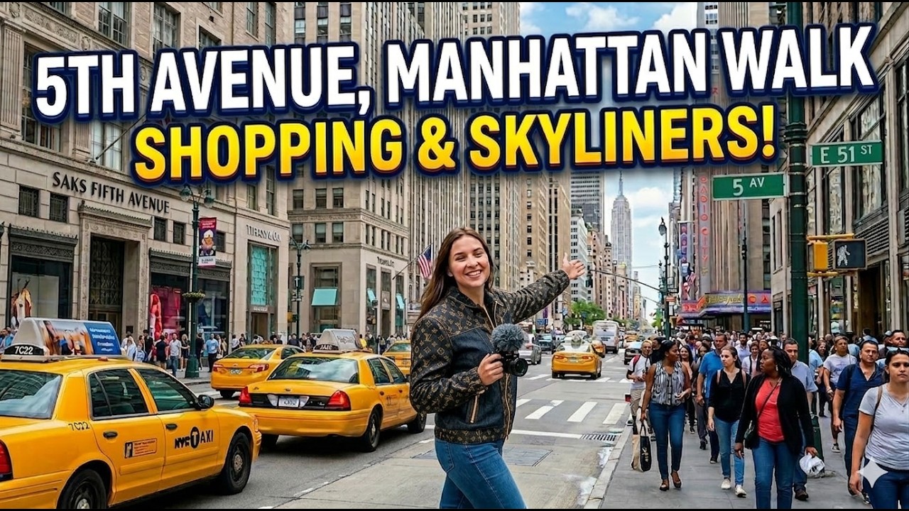 Walking in 5th avenue, Manhattan, New York City (Binaural City Sounds) City Ambience