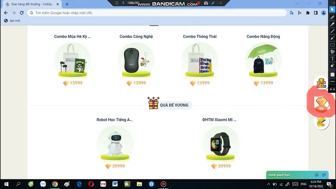 Hack kim cương siêu dễ trong vioEdu
