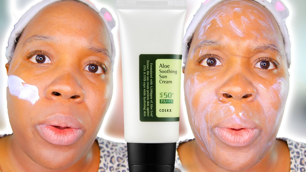 COSRX Aloe Soothing Sun Cream SPF50 PA+++ DEMO and REVIEW!