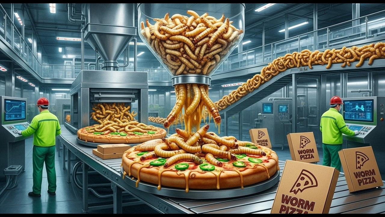 Inside Factory  Mealworm Pizza | From Live Mealworms to Protein Pizza (Full Factory Process)