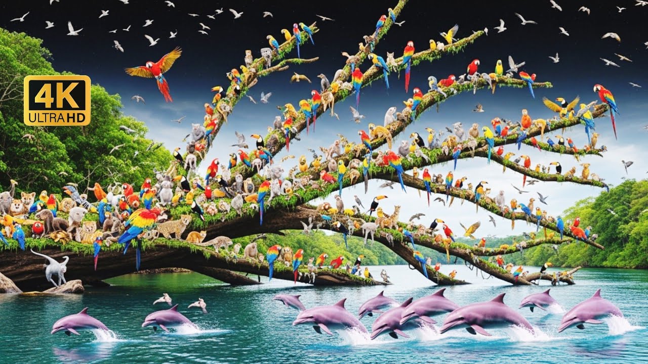 Relaxing Walk in Amazon Rainforest : Peruvian Clay Licks & Parrots ASMR | 4K Pure Nature Sounds 