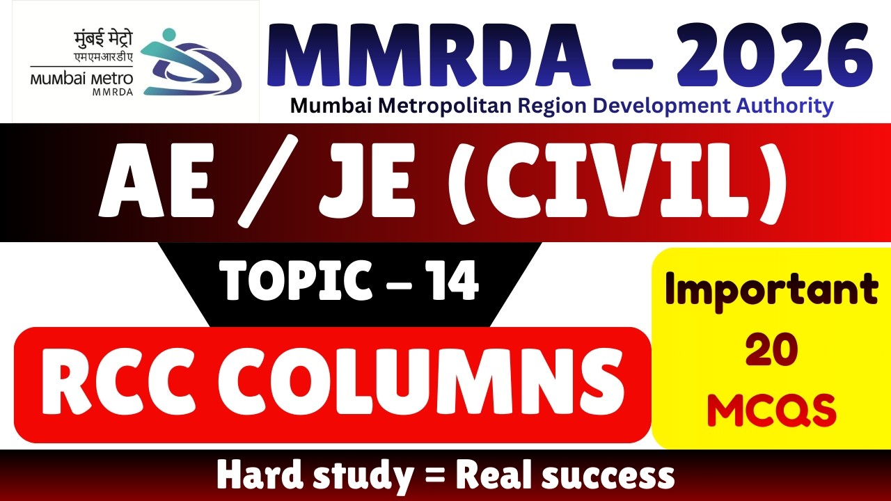RCC Columns MCQS | MMRDA JE Civil pdf Notes 2026 | MMRDA JE Civil Notes 2026 | MMRDA Civil MCQS PDF