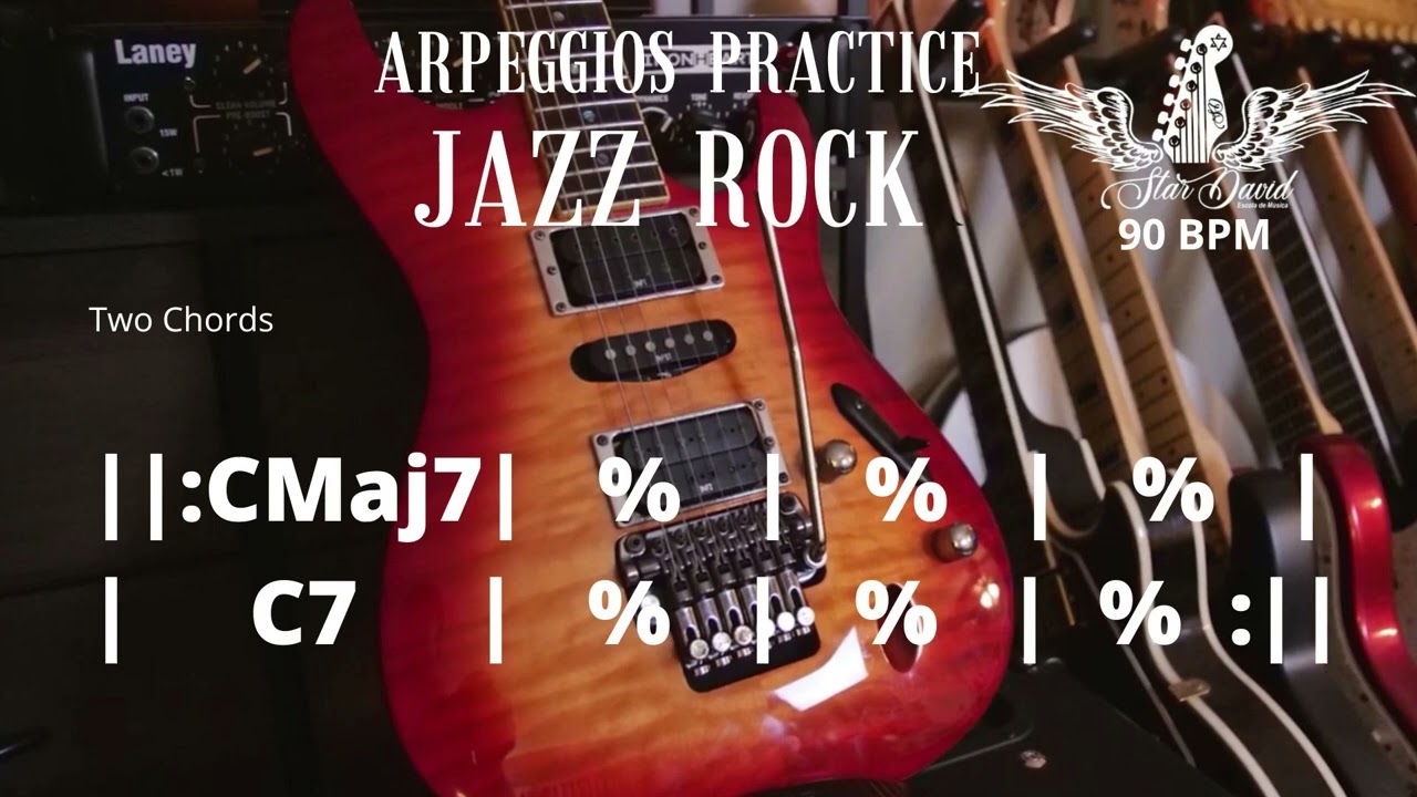 Jazz Rock Backing Track for Arpeggios in CMaj7 & C7 90 BPM