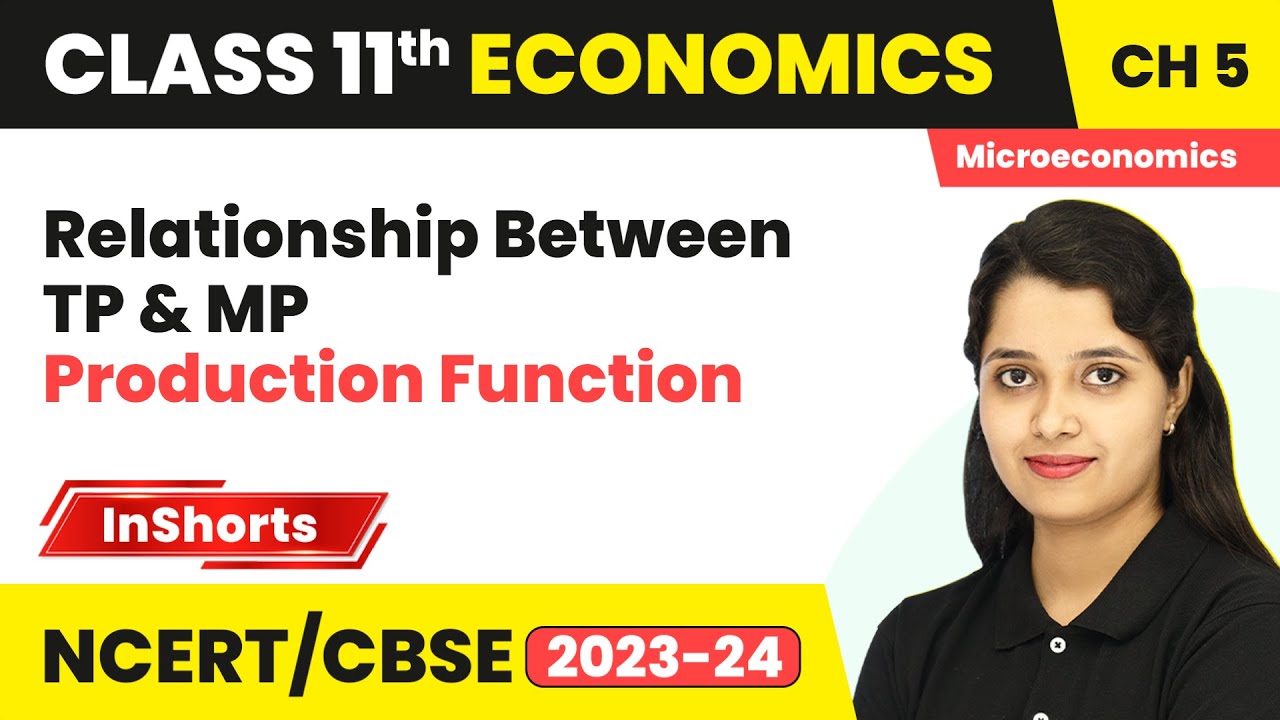 Relationship Between TP & MP (Total Product & Marginal Product) | Class 11 Economics Chapter 5