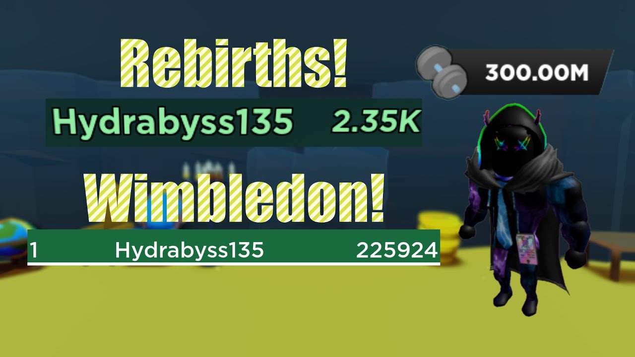 **NEW** OVER 300 MILLION STRENGTH AS WIMBLEDON CHAMPION! Strongman Simulator-Roblox