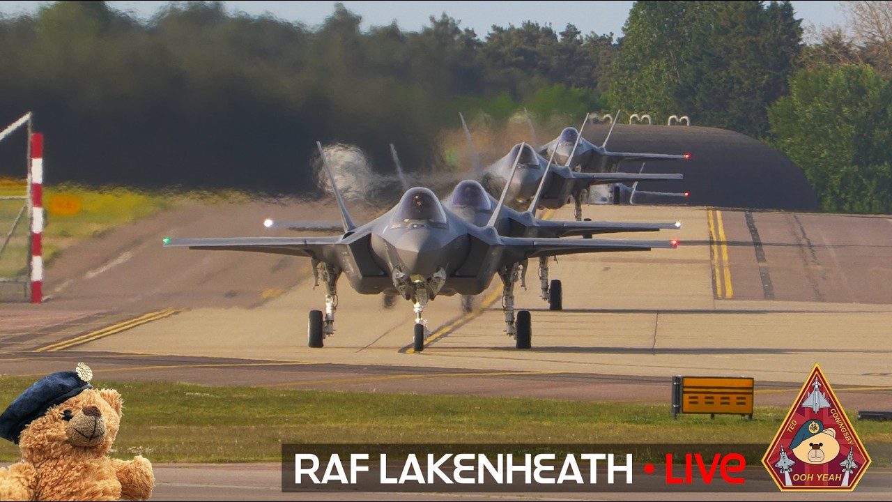 LIVE US AIR FORCE FIGHTER TOWN F-15 & F-35 ACTION &bull; 48TH FIGHTER WING RAF LAKENHEATH 07.08.26