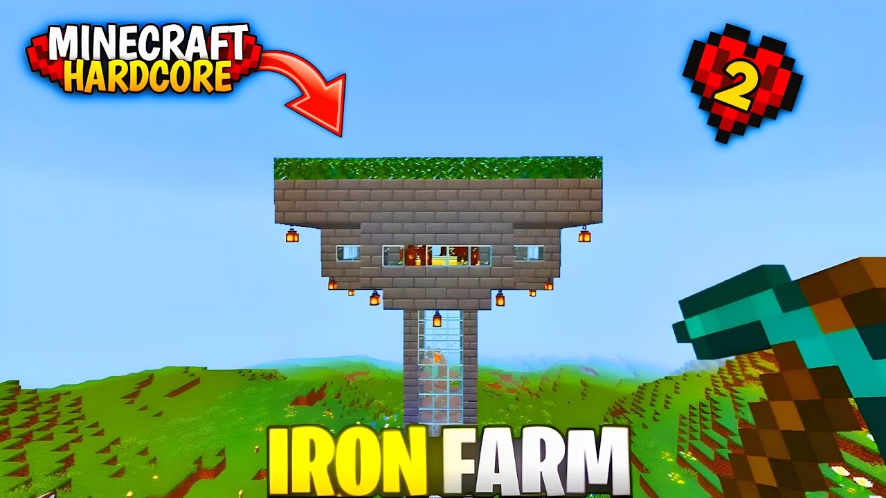 Minecraft Pe 1.21 ''Ultimate" iron farm 🤯 | Minecraft pe hardcore series EP-2 (Hindi)