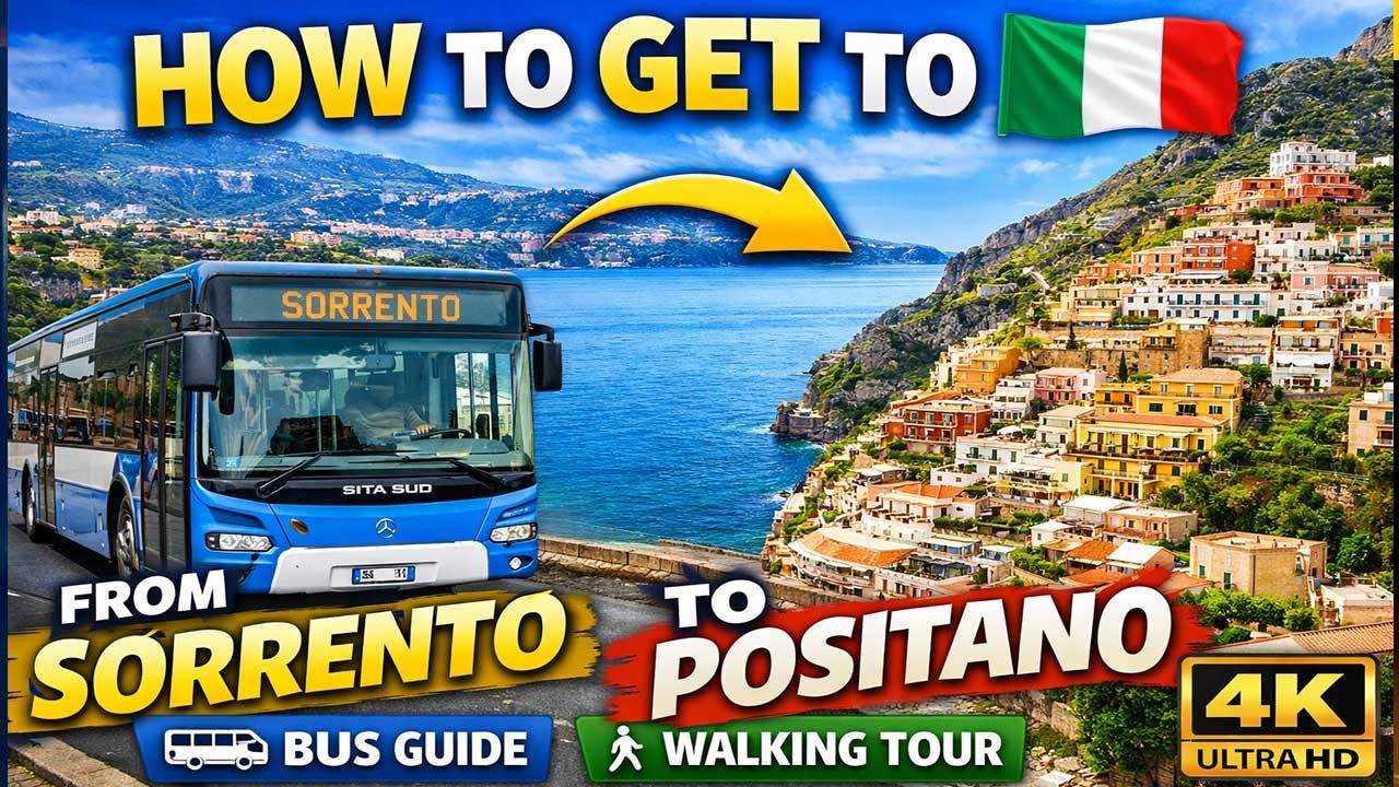 How to Go to Positano from Sorrento 🇮🇹  Bus Guide + Walking Tour 4K  Virtual Napoli : Part 1
